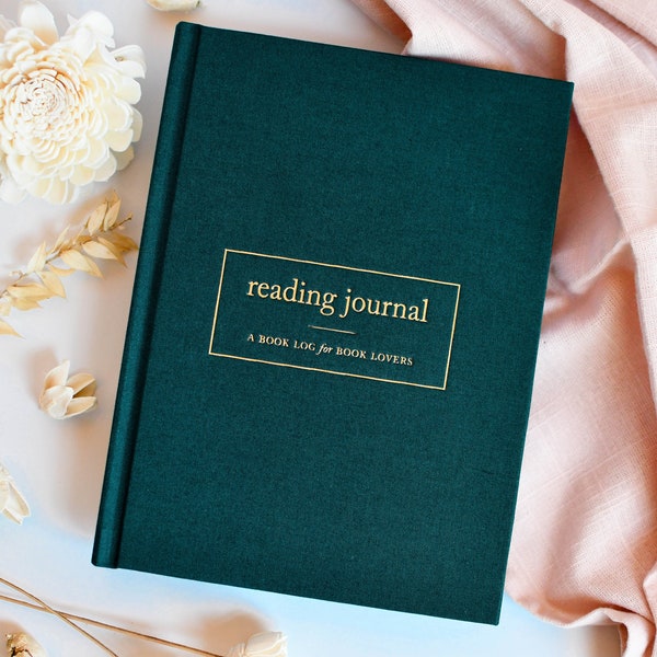 Linen Reading Journal: Book Tracker with Gold Foil