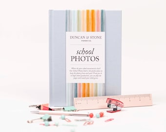 School Photo Album: Linen Keepsake Memory Book