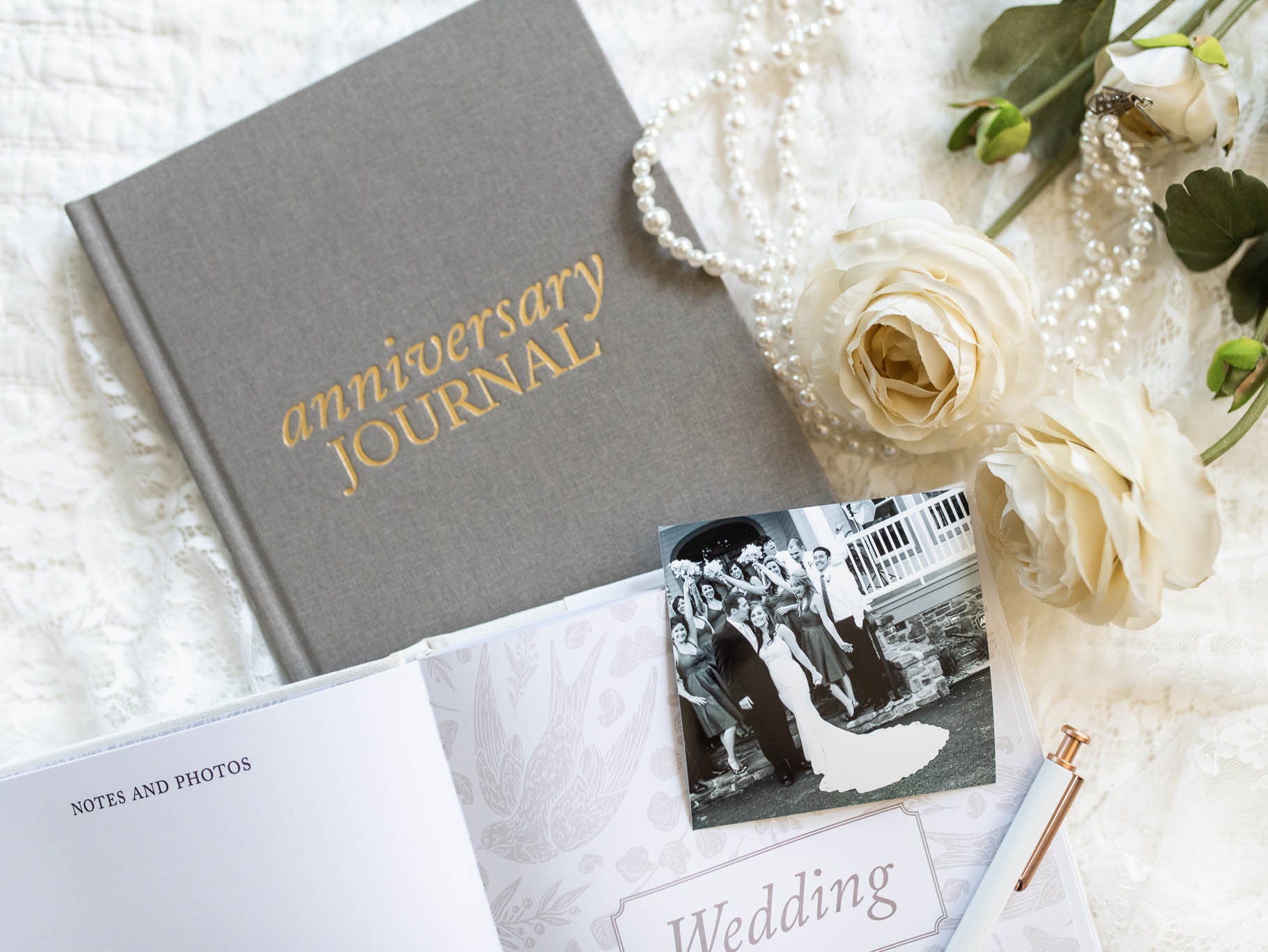 Wedding Anniversary Memory Book  A Hardcover Journal To Document Anni –  Custom Memorial