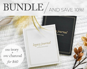 Legacy Journal BUNDLE: Grandparent Journal and Memory Book | Christmas Gift for Grandma or Dad | New Grandparents Gift | Family Tree Book