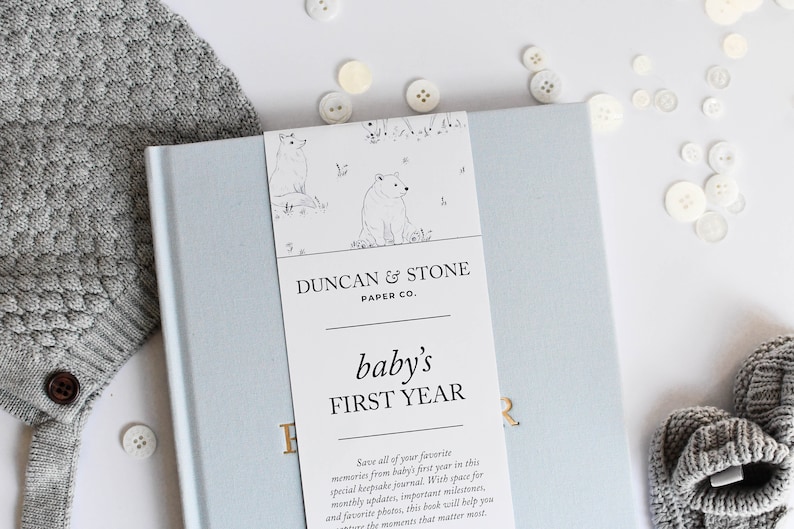 Baby Memory Book & Photo Album by Duncan & Stone | Baby Shower Gift for New Mom | Boy or Girl Milestone Scrapbook for Expecting Mom | First Year Journal for New Baby | Personalized Baby Book and Photo Album | Perfect Mom to Be Gift | Memory Journal