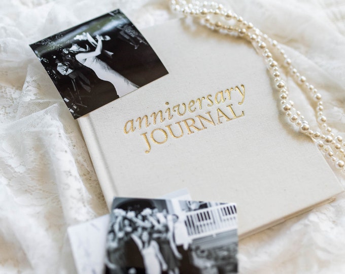 Linen Anniversary Journal: Gold Foil Keepsake, Wedding Gift