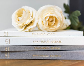 Engagement & Anniversary Journal Gift Set: Linen Keepsake Memory Books