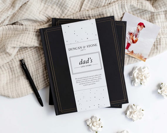 Dad's Life Story Journal: Guided Prompts, Linen Hardcover Memory Book
