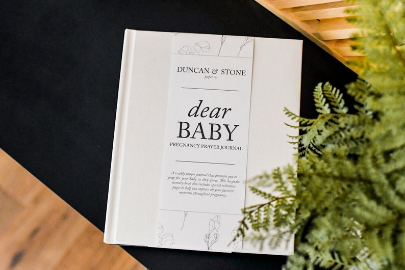 Dear Baby: A Pregnancy Prayer Journal & Memory Book for Expecting Moms by Duncan & Stone | Pregnancy Keepsake | Scrapbook Album for Milestones | Baby Announcement | New Mom to Be Gift