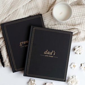 Dad's Life Story Journal: Guided Prompts, Linen Hardcover Memory Book image 10