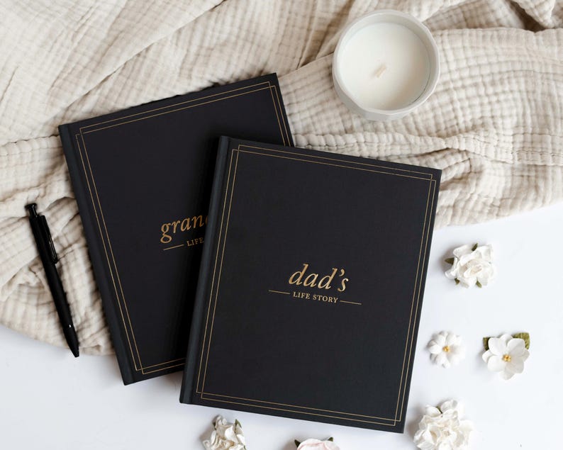 Dad's Life Story Journal: Guided Prompts, Linen Hardcover Memory Book image 10