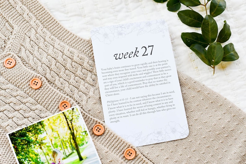 Pregnancy Prayer Cards: Weekly Faith Prompts (Gender Neutral, Printed Set) image 6