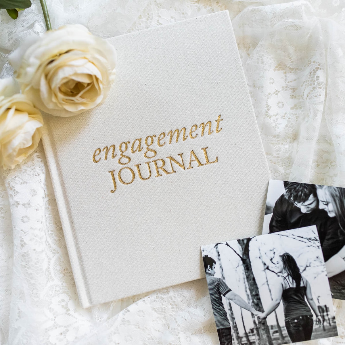 Engagement Journal: Linen Keepsake Book With Gold Foil - Etsy