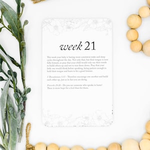 Pregnancy Prayer Cards: Weekly Faith Prompts (Gender Neutral, Printed Set) image 5