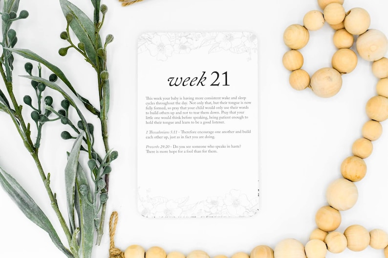 Pregnancy Prayer Cards: Weekly Faith Prompts (Gender Neutral, Printed Set) image 5
