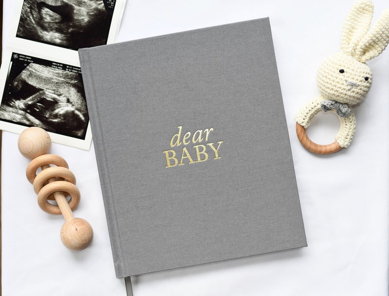 Pregnancy Prayer Journal and Memory Book for Expecting Mom | Mothers Day Gift | Linen Keepsake Journal and Baby Photo Album for New Mom 