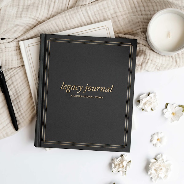 Linen Legacy Journal: Family Tree, Guided Prompts, Grandparent Gift