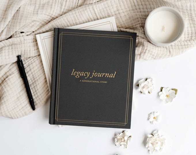 Linen Legacy Journal: Family Tree, Guided Prompts, Grandparent Gift