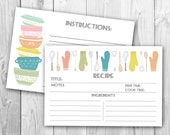 Modern "Stackabowls" Recipe Cards (PRINTABLE FILE)