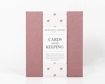 Handmade Linen Card Keepsake Book: Gold Embossed Memory Album