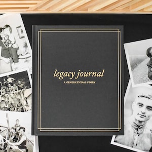 Grandparent Memory Book: Family Tree Keepsake Journal New Grandma Gift Birthday or Christmas Gift for Dad Nana Legacy Journal Charcoal