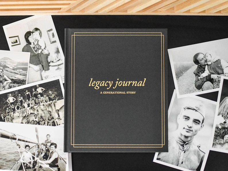 Grandparent Memory Book: Family Tree Keepsake Journal New Grandma Gift Birthday or Christmas Gift for Dad Nana Legacy Journal Charcoal