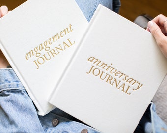 Engagement & Anniversary Journal Set: Linen Keepsake Memory Books