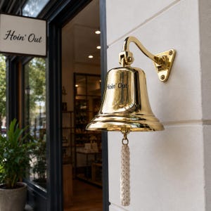 Polished Chrome Nautical Wall Bell with Rope Pull, Outdoor Porch Door Ship Dinner Bell, Marine Home Decor image 18