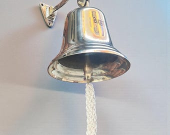 Nautical Brass Bell – 4”, 5”, 6” | Outdoor Porch Door Bell | Ship Dinner Bell | Handmade Maritime Decor