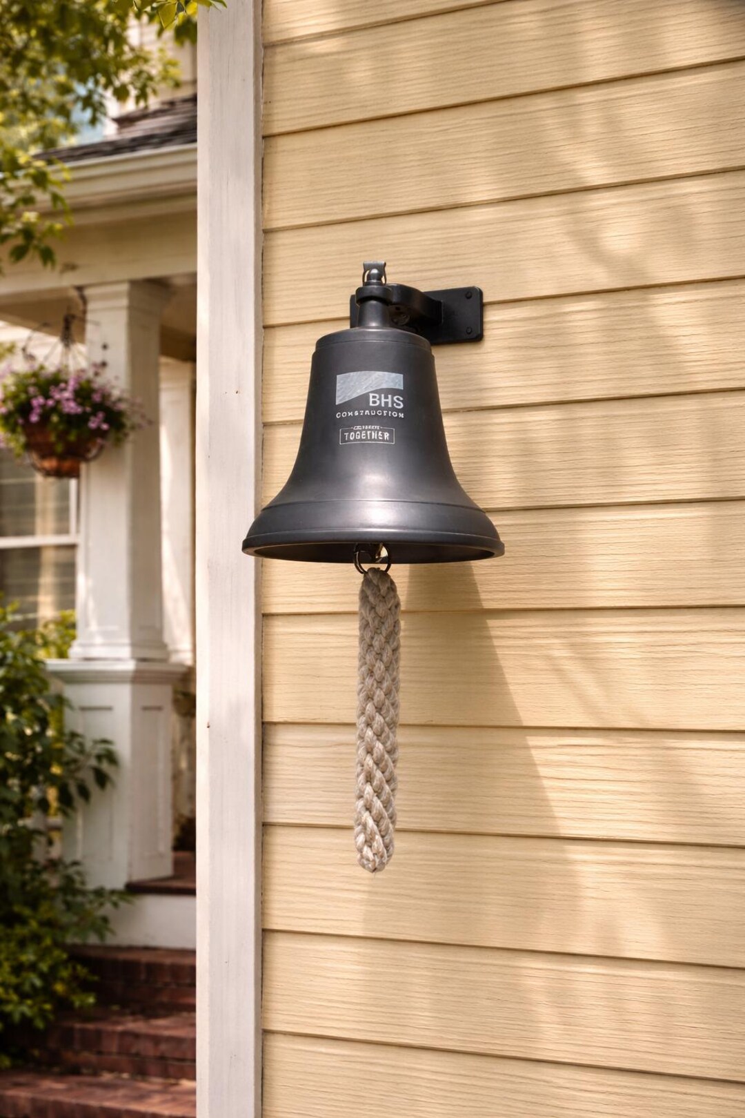 Wall-mounted Cast Iron Black Bell With Rope Pull for Home Entrance ...