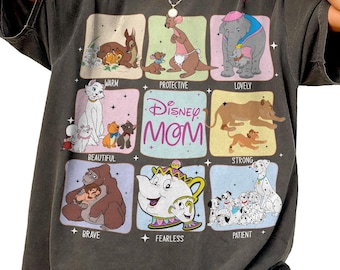 Retro Charakter Disney Mom Shirt, Disney Familie Paar Reise T-Shirt, Disney Mom Tante und Onkel Shirt, Grammy, Oma, Disney Mutter Tag Shirt