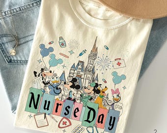 Mickey And Friends Disney Nurse Shirt, Happy Nurse's Day 2026, Nursing School Student Gift, Disneyland WDW Matching Family, Disneyland Shirt