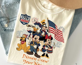 Personalized Disney Crew Mickey & Friends 1776 - 2026 Celebrate 250 Years Shirt, Disney Independence Day, 4th Of July Tee, Disneyland Family