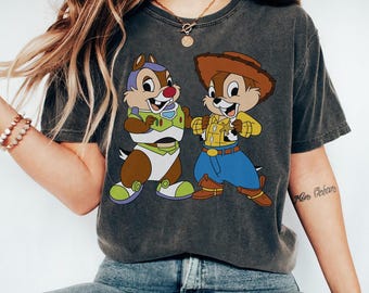 Maglietta Disney Chip e Dale Halloween Toy Story Costume, Maglietta Chip e Dale Buzz Lightyear Woody, Abbinamento coppia Disneyland, Magic Kingdom