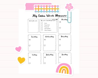My Calm Week Planner | Free Family Weekly Planner Printable (Etsy Fees Only) | Reduce Mental Load | Simple Weekly Planning | A4 PDF