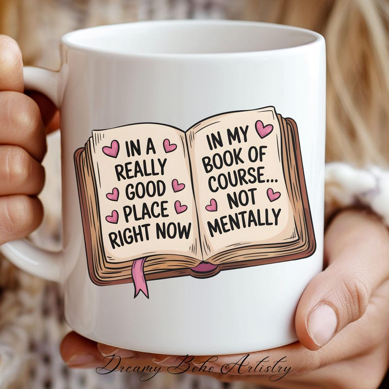 Right Now Sticker In A Really Good Place Right Now... PNG | Book Lover Decal | Kindle ...