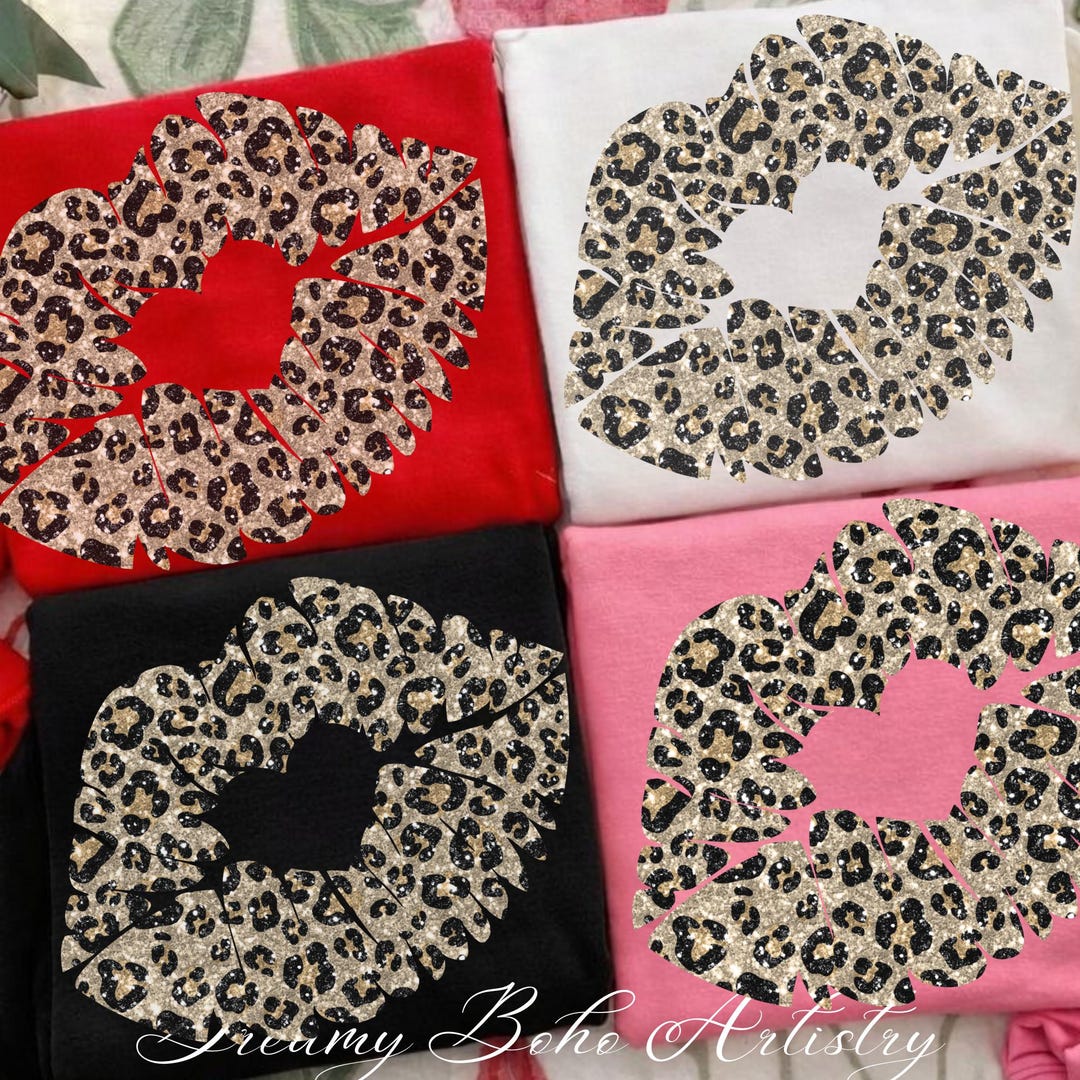 Glitter Leopard Lips PNG | Cheetah Print Clipart | Sublimation Design ...