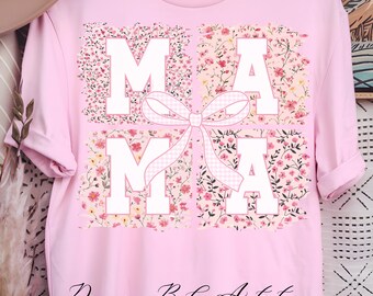 Pink Floral Mama PNG | Chinoiserie Toile Design | Vintage Floral Mom