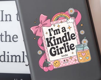 I’m A Kindle Girlie PNG | Bookish Reader PNG | Cutesy Coquette Bow Design | Book Lover