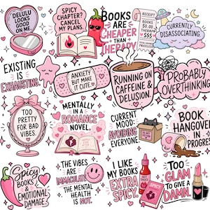 Hot Mess Reader Clipart | 35 BookTok-citat | Smutty Book Club | Spicy Book Lover bild 11