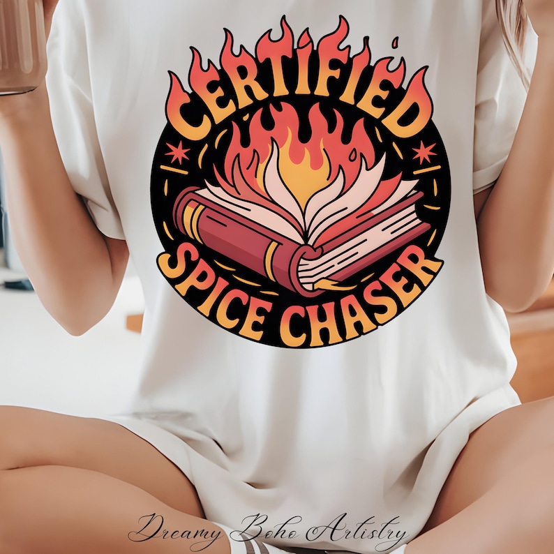 Certified Spice Chaser Bookish Spicy Reader PNG Sublimation Digital File Digital Sticker, Booktok, Smutty Spicy Book, Instant Download