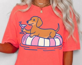 Pool Weenie PNG Bundle | Funny  Wiener Dog Float  | 4 Colors | Cutesy Pet Humor