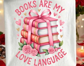 Books Are My Love Language, png PNGEgg | Valentijnsontwerp boekenliefhebber | Romance Reader-clipart