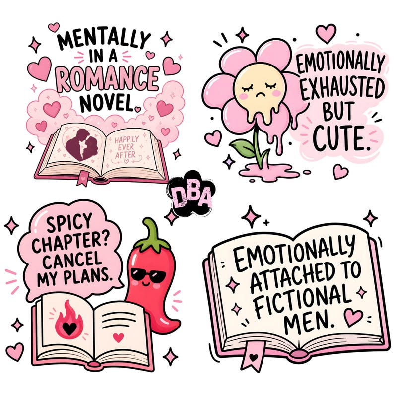 Hot Mess Reader Clipart | 35 BookTok-citat | Smutty Book Club | Spicy Book Lover bild 18