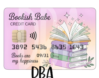 Ragazza appassionata di libri PNG / Carta di credito per lettori / Adesivo divertente per amanti dei libri / Grafica carina per lettori