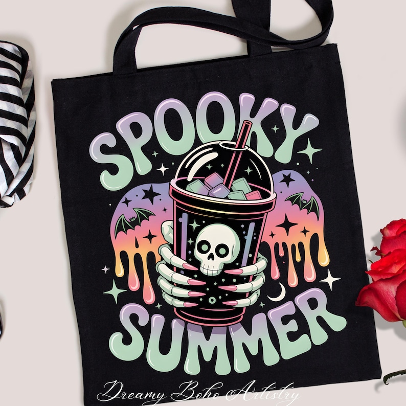 Spooky Summer PNG, Funny Sublimation Design, Hot Ghoul Summer Png, Watercolor Neon Summerween Png, Skeleton Ghost Summer