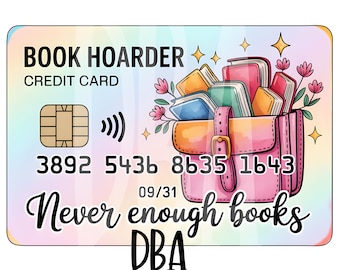 Book Hoarder Credit Card PNG | Booktrovert Book Lover Sublimation | Digital Download