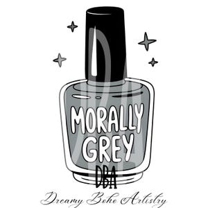 Moralement gris foncé romans livres vernis à ongles épicé livre livres trope livresque lecteurs cadeaux littéraires fichier numérique par sublimation PNG téléchargement immédiat