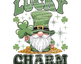 Lucky Charm Png | St Patrick's Day Clover Sublimation | Leprechaun Digital Download