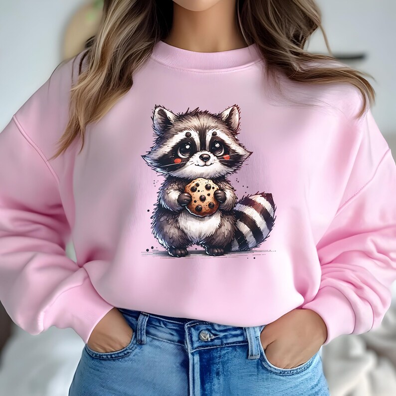 Sweet Racoon Sweet Raccoon With Cookie Clipart PNG | Watercolor Clipart | Digital ...
