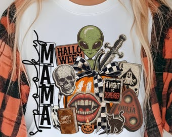 Spooky Mama Halloween Bundle PNG | Halloween Sublimation | Mom Collage Fall T-Shirt | Summerween Digital Download