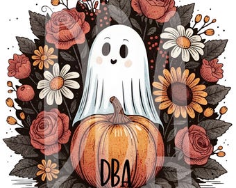 Halloween fall Ghost boho Png, floral Pumpkin Png, Boho Floral Fall Png, Halloween Png, Autumn Vibes Png, Spooky Season Png popular now