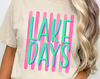 Lake Days PNG | Retro Lake Vacation Design | Summer Lakehouse Shirt | Digital Download