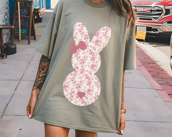 Conejito chinoiserie floral rosa PNG / Diseño Grand Millennial / Conejo de Pascua de Toile rosa / Descarga digital